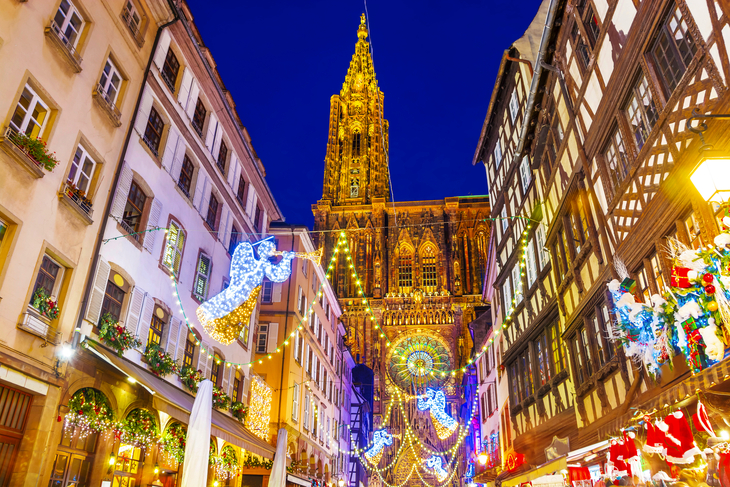 Weihnachtsmarkt in Straßburg im Elsass, Frankreich