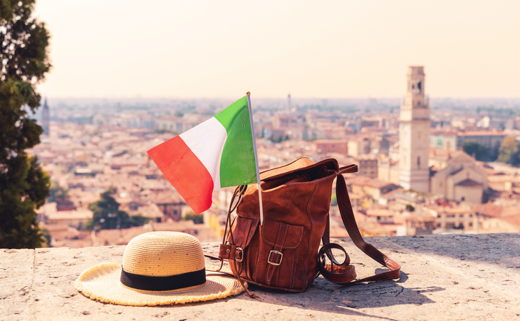 Reisekonzept eines Italienurlaubs