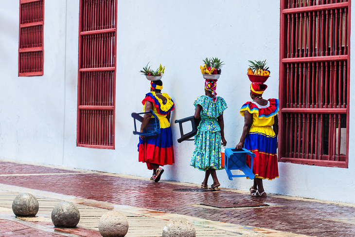 Palenqueras - die traditionellen Obststraßenverkäufer in Cartagena de Indias