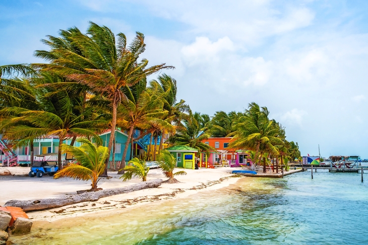 Caye Caulker oder Cay Corker vor der Küste von Belize in Zentralamerika