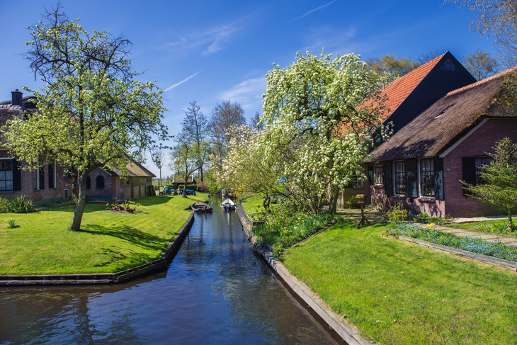 Giethoorn in der nordöstlichen niederländischen Provinz Overijssel