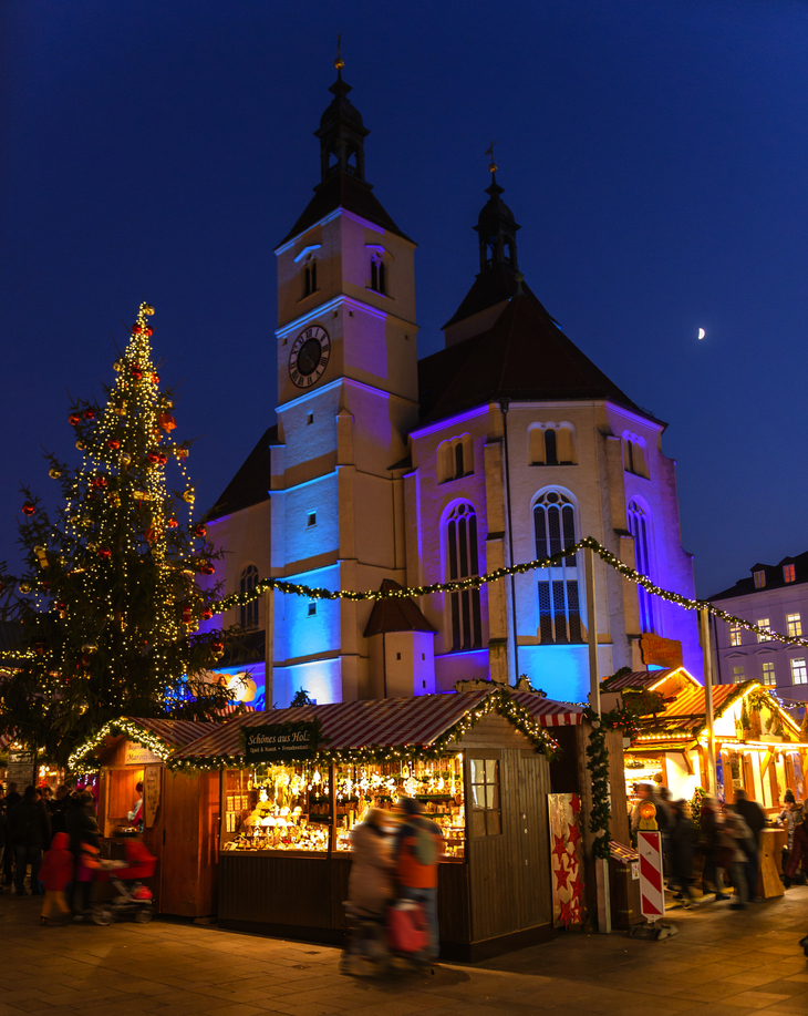 Weihnachtsmarkt in Regensburg, Deutschland