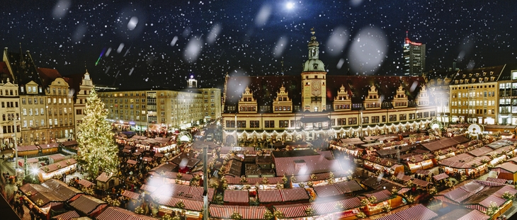 Weihnachtsmarkt in Leipzig, Deutschland