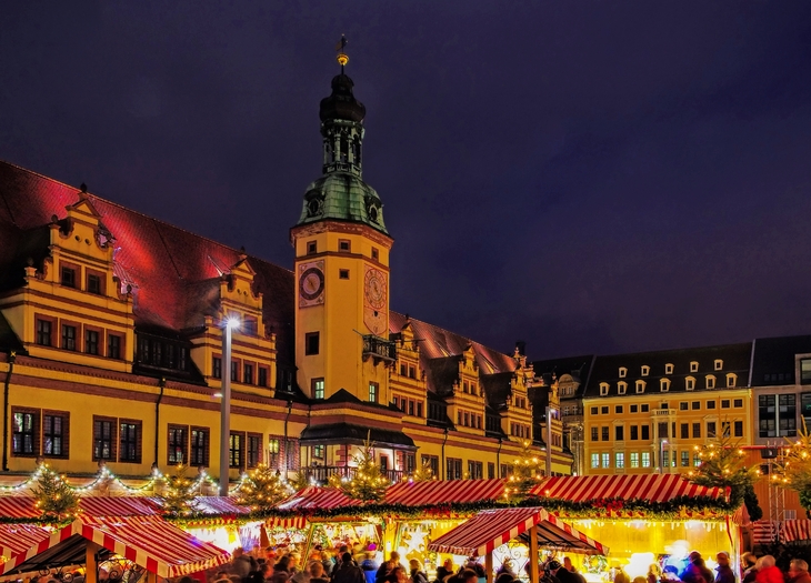 Weihnachtsmarkt in Leipzig, Deutschland