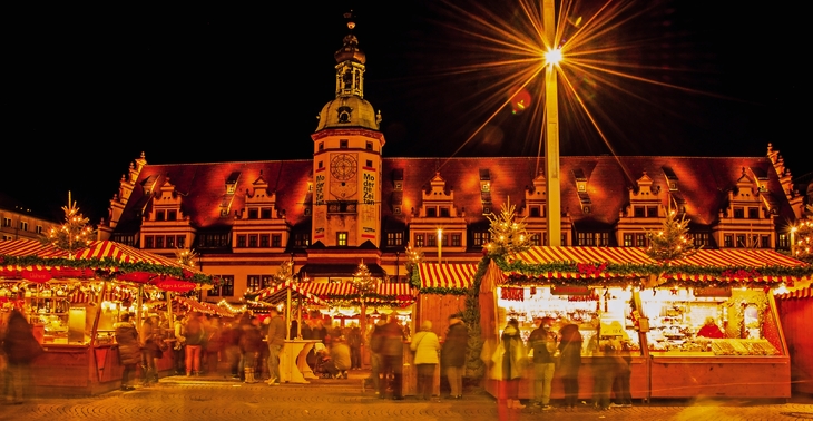 Weihnachtsmarkt in Leipzig, Deutschland