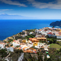 Blick von La Gomera auf Teneriffa mit dem Vulkan Teide