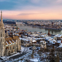 winterliche Fischerbastei in Budapest, Ungarn