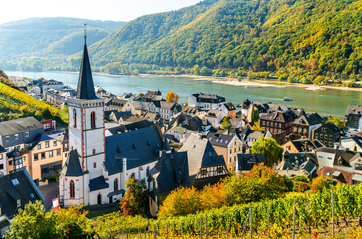 Heilig Kreuz Kirche in Assmannshausen, Deutschland